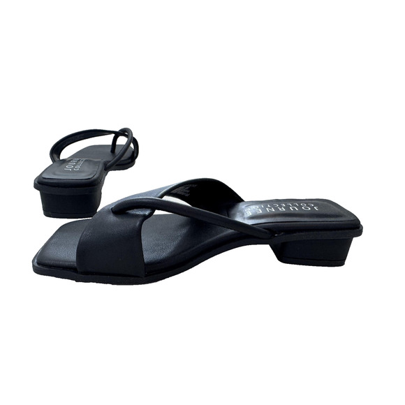 Journee Collection Mina Shoes Womens Size 6 Black Low Block Heel Sandals Strappy - Picture 9 of 12